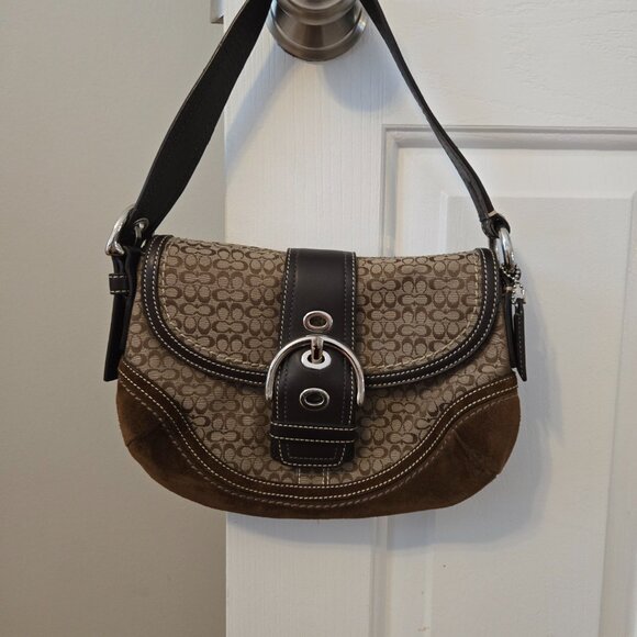 Coach Brown Suede Y2K soho shoulder bag - Picture 4 of 16